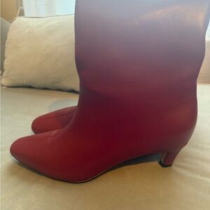 Women’s Burgundy Low-Kit Heel Ankle Boots